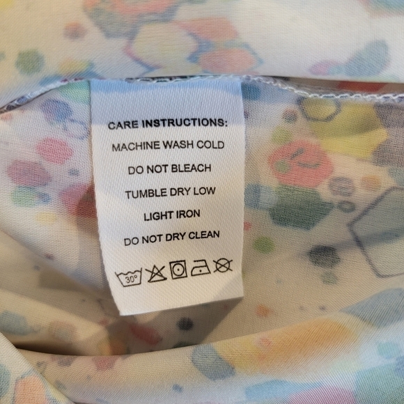 BELLE Lily Long Sleeve Button Down With Rainbow Colors Size M - Picture 14 of 14